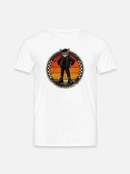 Katze Ska-Reggae Rockmusik Ska-Punk - Männer T-Shirt - Weiß