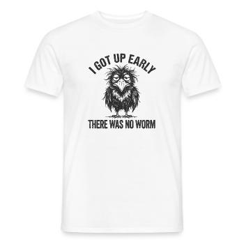 Frühaufsteher Eule Spruch - Männer T-Shirt - Weiß - Vorne - AI Model Male 178 dark (178cm)