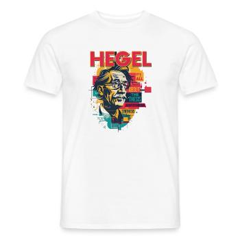 Hegel Pop Art: Thesis & Synthesis - Männer T-Shirt - Weiß - Vorne - AI Model Male 178 dark (178cm)