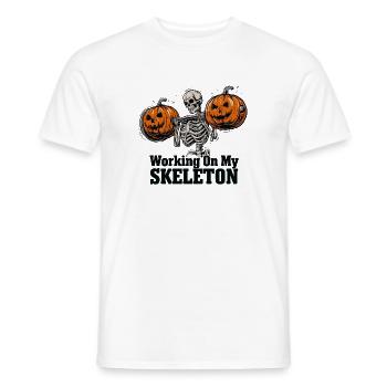 Knochentraining mit Kürbissen - Männer T-Shirt - Weiß - Vorne - AI Model Male 178 dark (178cm)