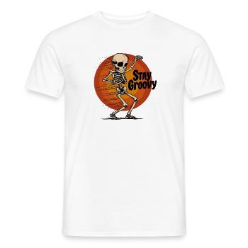Tanzendes Skelett Stay Groovy - Männer T-Shirt - Weiß - Vorne - AI Model Male 178 dark (178cm)