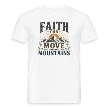 Der Glaube kann Berge versetzen - Männer T-Shirt - Weiß - Vorne - AI Model Male 178 dark (178cm)