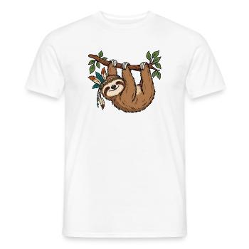 Faultier am Ast - Männer T-Shirt - Weiß - Vorne - AI Model Male 178 dark (178cm)