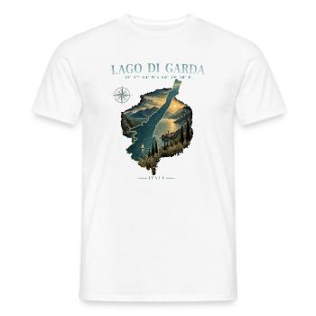 Gardasee Lago di Garda Italien Reise See Retro - Männer T-Shirt - Weiß - Vorne - AI Model Male 178 dark (178cm)
