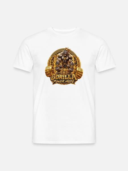 Gorilla Workout Bodybuilding - Männer T-Shirt - Weiß