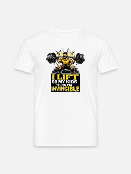Unbesiegbarer Gym Dad Kraftmotiv für Väter - Männer T-Shirt - Weiß