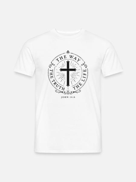 Der Weg, Wahrheit, Leben - Männer T-Shirt - Weiß