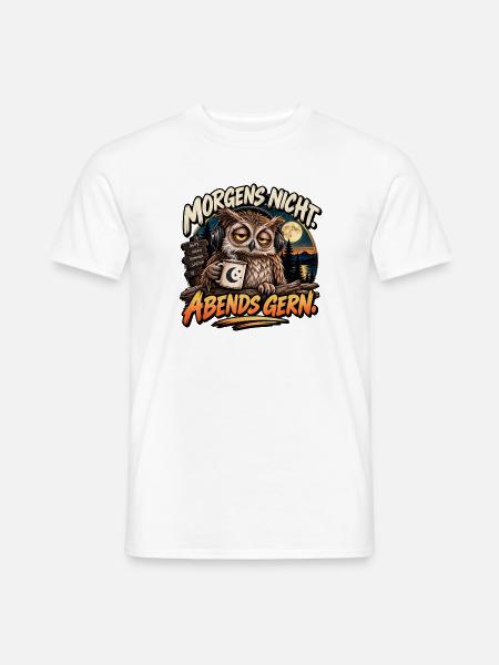 Morgens nicht, Abends gern - Männer T-Shirt - Weiß