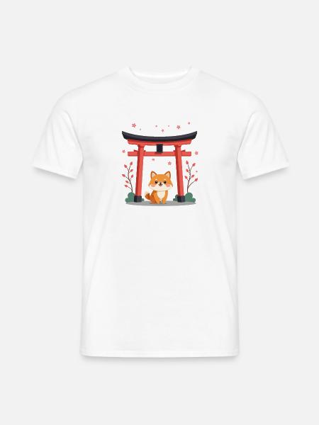 Cute Shiba Dog Cherry Blossom - Männer T-Shirt - Weiß