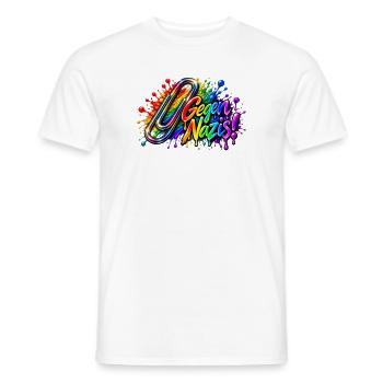 Gegen Nazis Regenbogen  Briefklammer Büroklammer - Männer T-Shirt - Weiß - Vorne - AI Model Male 178 dark (178cm)