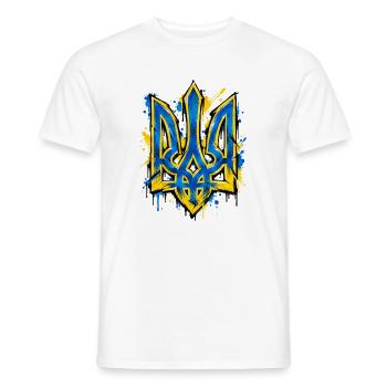 Ukraine - Coat of Arms - Wappen - Kiew - Männer T-Shirt - Weiß - Vorne - AI Model Male 178 dark (178cm)