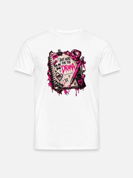 Drama Notizbuch Pink Gothic - Männer T-Shirt - Weiß