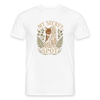  Mein Geheimer Ort Morchelpilze Sammeln Fuchs Auf - Männer T-Shirt - Weiß - Vorne - AI Model Male 178 dark (178cm)