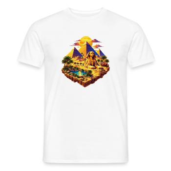 Gizeh Oase – Sphinx & Pyramiden - Männer T-Shirt - Weiß - Vorne - AI Model Male 178 dark (178cm)