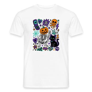 Y2K Gruseliges Halloween-Kürbisskelett - Männer T-Shirt - Weiß - Vorne - AI Model Male 178 dark (178cm)