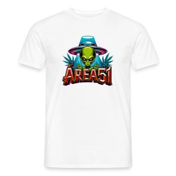 Alien Area51 Retro-Graffiti - Männer T-Shirt - Weiß - Vorne - AI Model Male 178 dark (178cm)