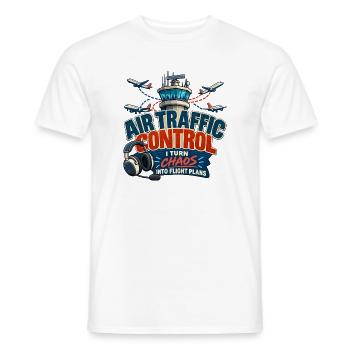 Lustiges Luftverkehrskontroll-Luftfahrtdesign - Männer T-Shirt - Weiß - Vorne - AI Model Male 178 dark (178cm)