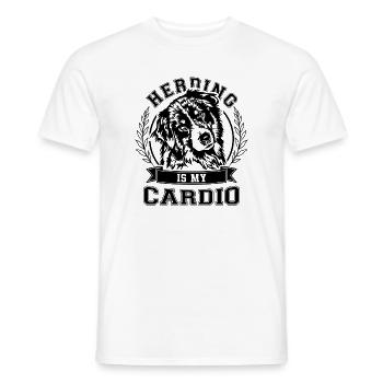 Australian Shepherd Herding is my Cardio Wilsigns - Männer T-Shirt - Weiß - Vorne - AI Model Male 178 dark (178cm)