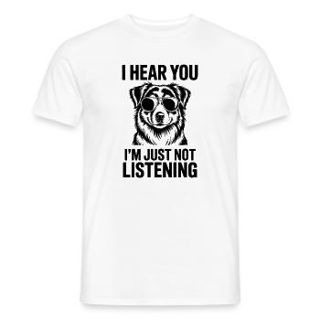Australian Shepherd Spruch Lustige Aussie Geschenk - Männer T-Shirt - Weiß - Vorne - AI Model Male 178 dark (178cm)