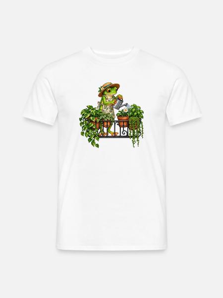Frosch beim Pflanzengießen - Männer T-Shirt - Weiß
