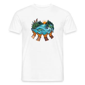 Flussfreunde – Gemeinsam für saubere Ufer - Männer T-Shirt - Weiß - Vorne - AI Model Male 178 dark (178cm)