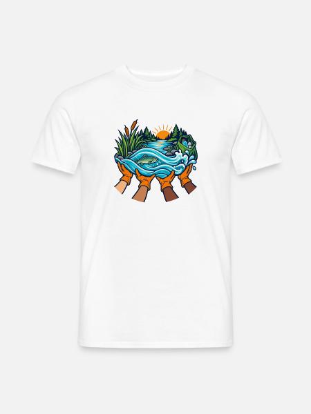 Flussfreunde – Gemeinsam für saubere Ufer - Männer T-Shirt - Weiß