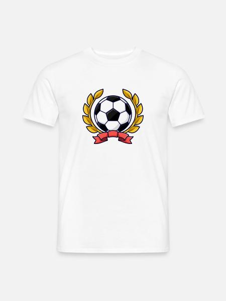 Fußball mit goldenem Lorbeerkranz - Männer T-Shirt - Weiß