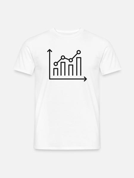 Zeilen-Symbol für Unternehmenswachstumsanalyse - Männer T-Shirt - Weiß