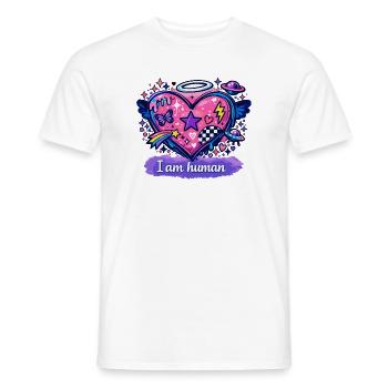 I am human - Männer T-Shirt - Weiß - Vorne - AI Model Male 178 dark (178cm)