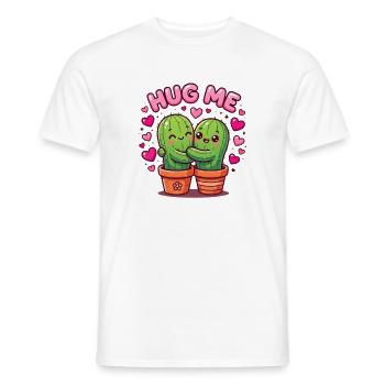 Hug Me – Kawaii Kaktus Paar | Cute Love | Umarmung - Männer T-Shirt - Weiß - Vorne - AI Model Male 178 dark (178cm)