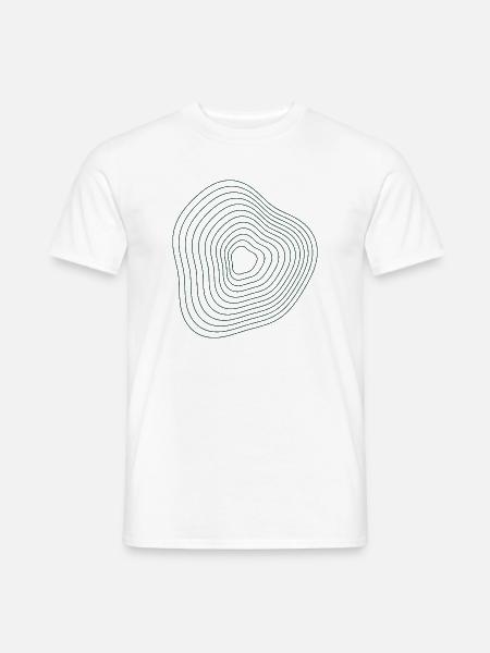 Dunkelgrüne abstrakte Schichtlinien - Männer T-Shirt - Weiß