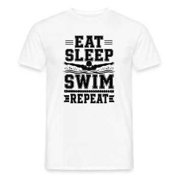 Schwimmer schwimmen Repeat-Swim Pool-fun Schwimm - Männer T-Shirt - Weiß - Vorne - AI Model Male 178 dark (178cm)