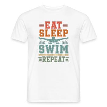  Schwimmer schwimmen Repeat-Swim Pool-fun Vintage - Männer T-Shirt - Weiß - Vorne - AI Model Male 178 dark (178cm)