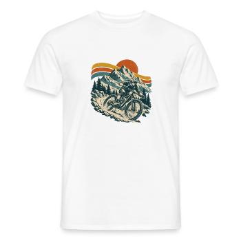 Mountainbike Downhill – Retro Bergmotiv - Männer T-Shirt - Weiß - Vorne - AI Model Male 178 dark (178cm)