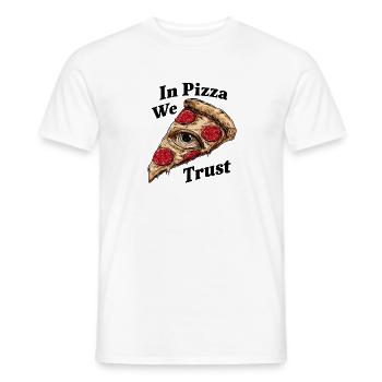 In Pizza We Trust - Männer T-Shirt - Weiß - Vorne - AI Model Male 178 dark (178cm)