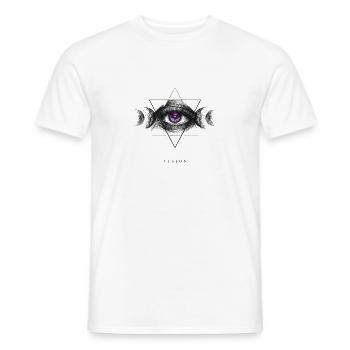 Geometrische Vision: Auge mit Mond-Symbolik - Männer T-Shirt - Weiß - Vorne - AI Model Male 178 dark (178cm)