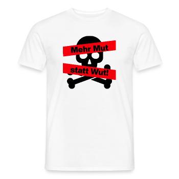 MEHR MUT STATT WUT, FÜR DEMOKRATIE, NIE WIEDER - Männer T-Shirt - Weiß - Vorne - AI Model Male 178 dark (178cm)