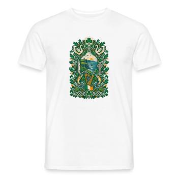Irland | Kleeblatt, Harfe & Kelten - Männer T-Shirt - Weiß - Vorne - AI Model Male 178 dark (178cm)