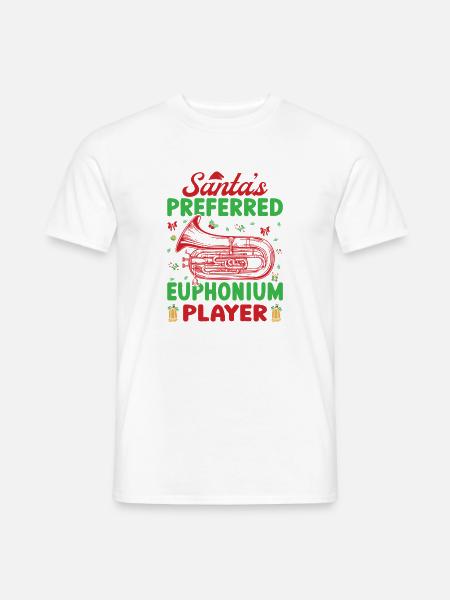 Euphonium Santa´s Preferred Player Baritone - Männer T-Shirt - Weiß