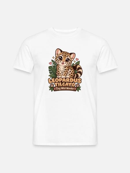  Leopardus Tilcayo Gepunktete Süße Wilde - Männer T-Shirt - Weiß