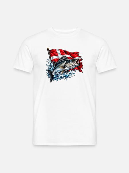 Wolfsbarsch und Flagge - Männer T-Shirt - Weiß