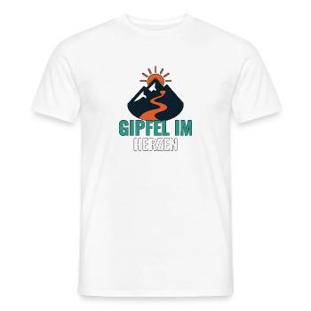 Gipfel im Herzen. – Minimalistische Gipfelmotive. - Männer T-Shirt - Weiß - Vorne - AI Model Male 178 dark (178cm)