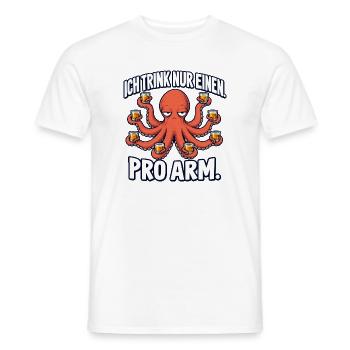Ich trink nur einen – pro Arm – Oktopus - Männer T-Shirt - Weiß - Vorne - AI Model Male 178 dark (178cm)