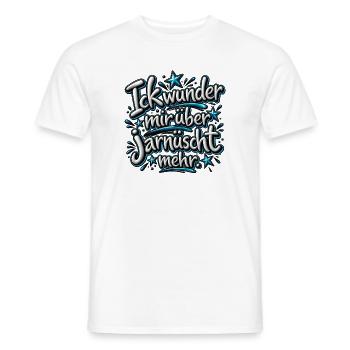 Ick wunder mir über jarnüscht mehr Berliner Spruch - Männer T-Shirt - Weiß - Vorne - AI Model Male 178 dark (178cm)