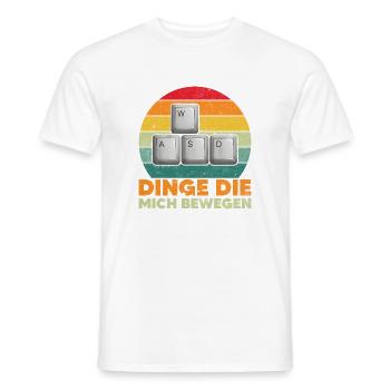 WASD Gamer Gaming PC Tastatur Lustiger Spruch - Männer T-Shirt - Weiß - Vorne - AI Model Male 178 dark (178cm)