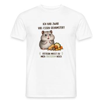 Hamster Hunger: Viel Essen, Noch Mehr Futter - Männer T-Shirt - Weiß - Vorne - AI Model Male 178 dark (178cm)