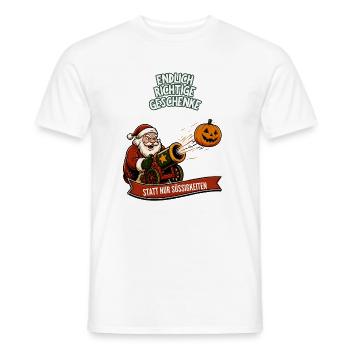 Endlich Weihnachten statt Halloween - Männer T-Shirt - Weiß - Vorne - AI Model Male 178 dark (178cm)