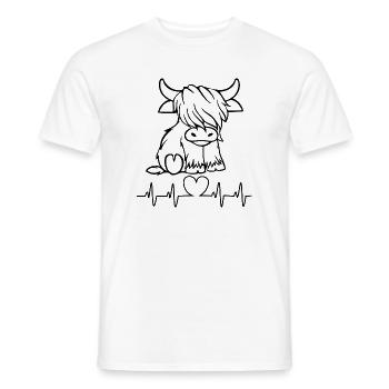 Kuh Herzschlagdesign - Männer T-Shirt - Weiß - Vorne - AI Model Male 178 dark (178cm)