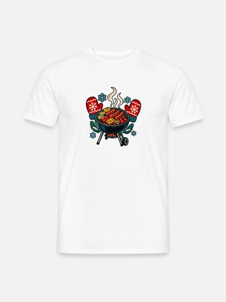 Wintergrillrunde – Gemeinsam an die Glut - Männer T-Shirt - Weiß