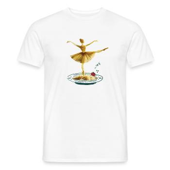Spaghetti Ballerina mit Tomate & Basilikum Kunst - Männer T-Shirt - Weiß - Vorne - AI Model Male 178 dark (178cm)